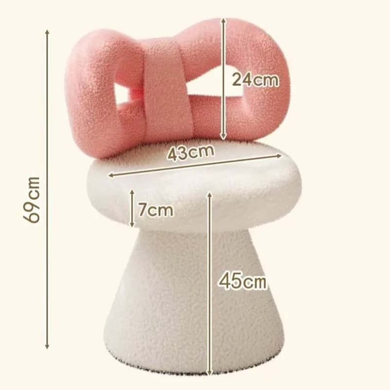 Tabouret de coiffeuse pivotant, style français, forme nœud