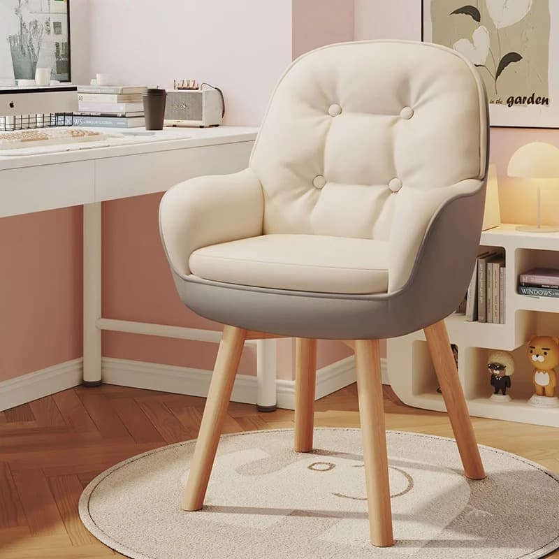 Chaise de coiffeuse simple avec dossier, style luxe léger