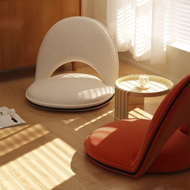 Chaise tatami japonaise pliable avec dossier, sans pieds