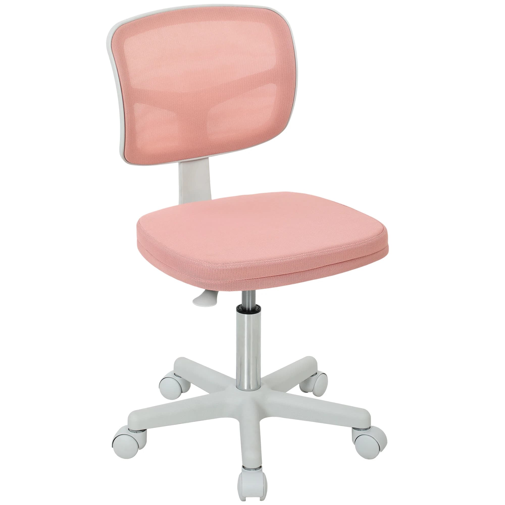 Vinsetto chaise de bureau ergonomique sans accoudoirs, rose